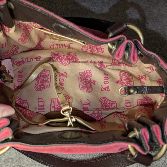 Vintage 2002 Juicy Couture Pink Velour Bag With Keychains Y2K Make Me An Offer ♥ - Picture 12 of 16
